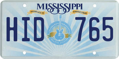 MS license plate HID765