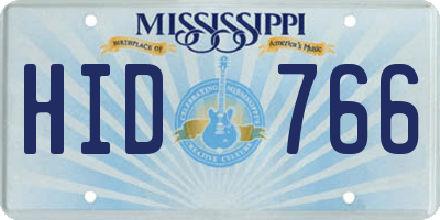 MS license plate HID766