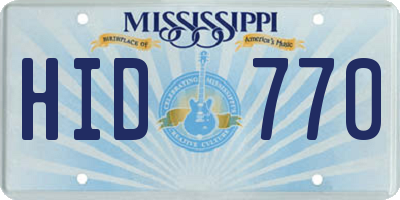 MS license plate HID770