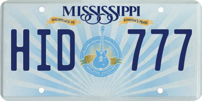 MS license plate HID777