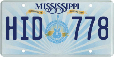 MS license plate HID778