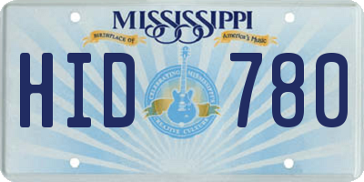 MS license plate HID780