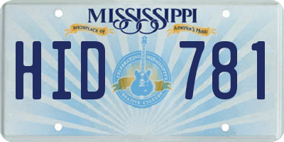 MS license plate HID781