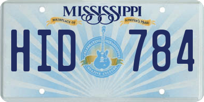 MS license plate HID784