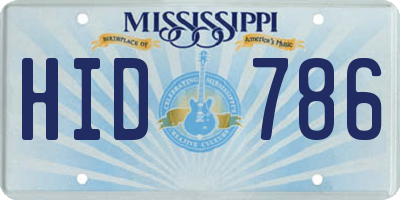 MS license plate HID786