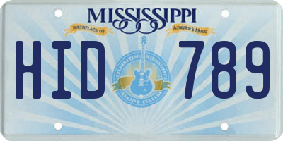 MS license plate HID789