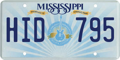 MS license plate HID795