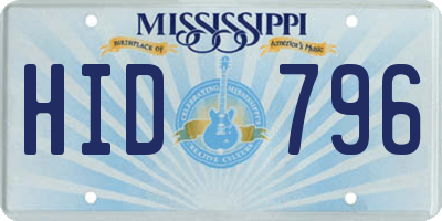 MS license plate HID796