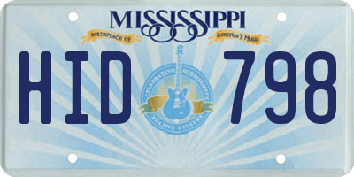 MS license plate HID798