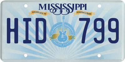 MS license plate HID799