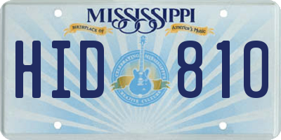 MS license plate HID810
