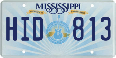 MS license plate HID813
