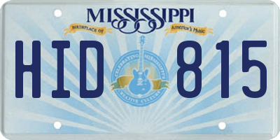 MS license plate HID815