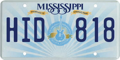 MS license plate HID818