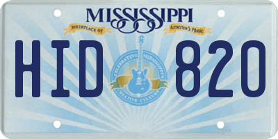 MS license plate HID820