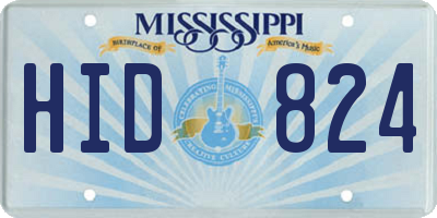 MS license plate HID824