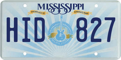 MS license plate HID827