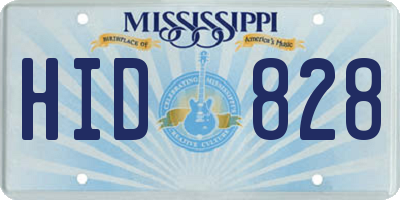 MS license plate HID828
