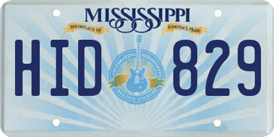 MS license plate HID829