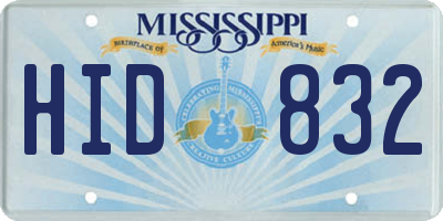 MS license plate HID832