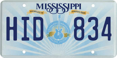 MS license plate HID834