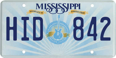MS license plate HID842