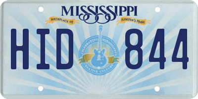 MS license plate HID844