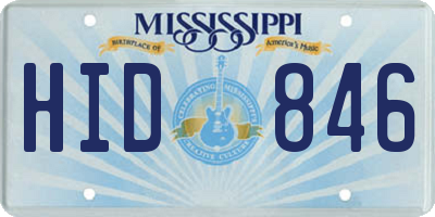 MS license plate HID846