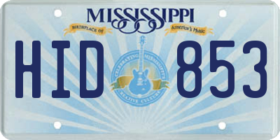 MS license plate HID853