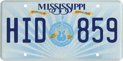 MS license plate HID859