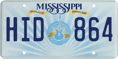 MS license plate HID864