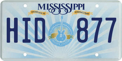 MS license plate HID877