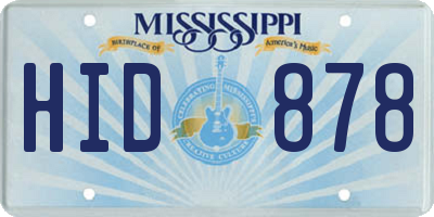 MS license plate HID878
