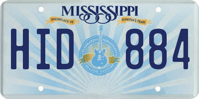 MS license plate HID884