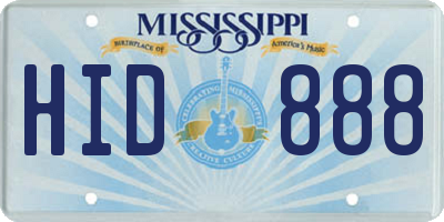 MS license plate HID888