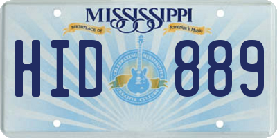 MS license plate HID889