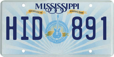 MS license plate HID891