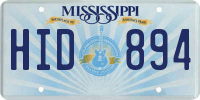 MS license plate HID894