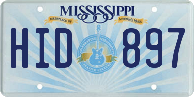 MS license plate HID897