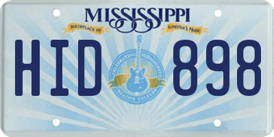 MS license plate HID898