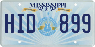 MS license plate HID899