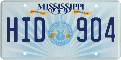 MS license plate HID904