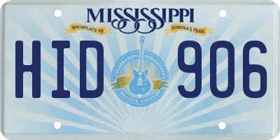 MS license plate HID906