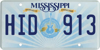 MS license plate HID913