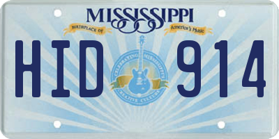 MS license plate HID914