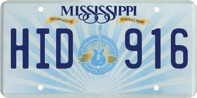 MS license plate HID916