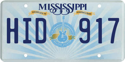 MS license plate HID917