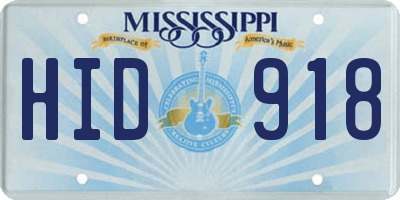 MS license plate HID918
