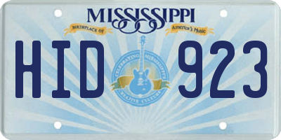 MS license plate HID923