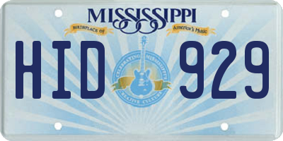 MS license plate HID929